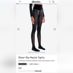 Sheertex Rip-Resist Tights Black Sz L